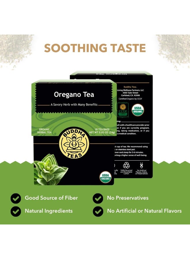 Buddha Teas - Organic Oregano Tea - Herbal Tea - For Health & Wellbeing - With Antioxidants & Minerals - Clean Ingredients - Caffeine Free - OU Kosher & Non-GMO - 18 Tea Bags (Pack of 1) - Image 3